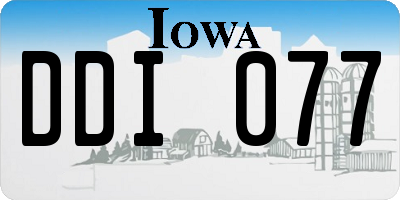 IA license plate DDI077