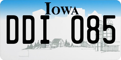 IA license plate DDI085