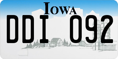 IA license plate DDI092