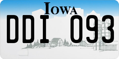 IA license plate DDI093