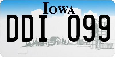 IA license plate DDI099