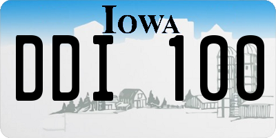 IA license plate DDI100