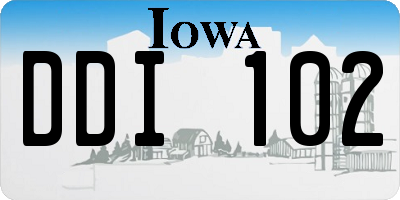 IA license plate DDI102
