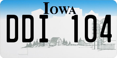 IA license plate DDI104
