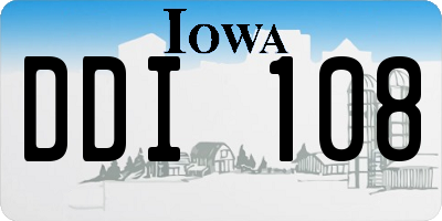 IA license plate DDI108