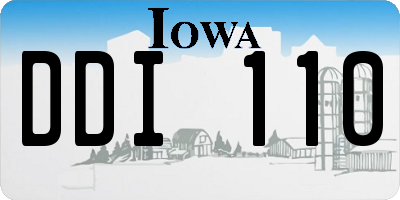 IA license plate DDI110