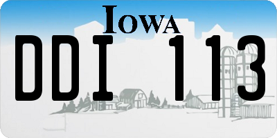 IA license plate DDI113