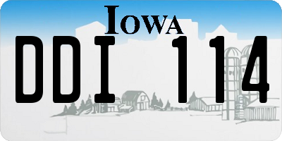 IA license plate DDI114