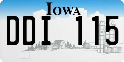 IA license plate DDI115
