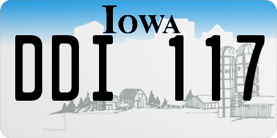 IA license plate DDI117