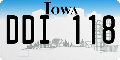IA license plate DDI118
