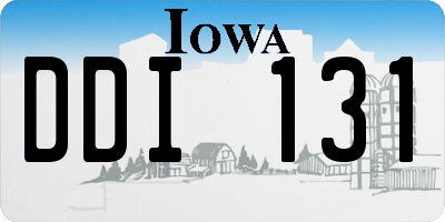 IA license plate DDI131