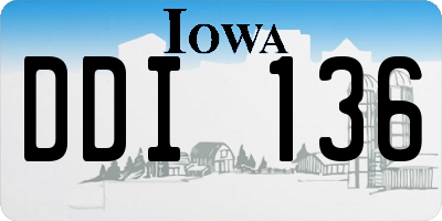 IA license plate DDI136