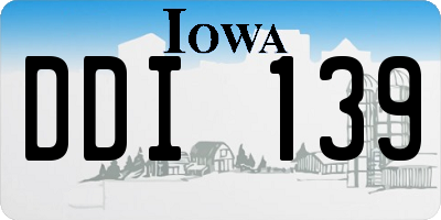 IA license plate DDI139