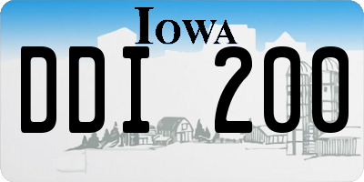 IA license plate DDI200