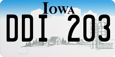 IA license plate DDI203