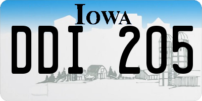 IA license plate DDI205