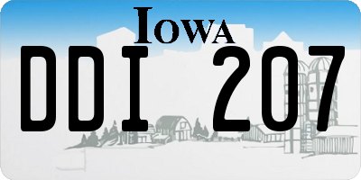 IA license plate DDI207