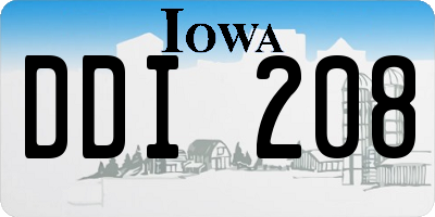 IA license plate DDI208