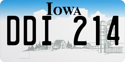 IA license plate DDI214