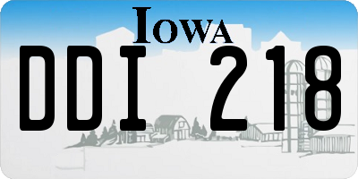 IA license plate DDI218