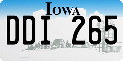 IA license plate DDI265