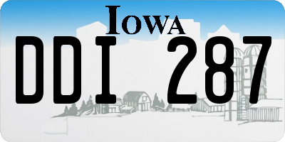 IA license plate DDI287