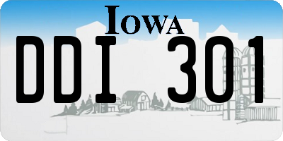 IA license plate DDI301