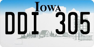 IA license plate DDI305