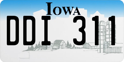 IA license plate DDI311