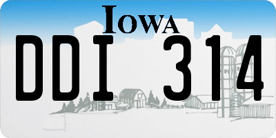 IA license plate DDI314