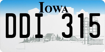 IA license plate DDI315