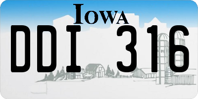 IA license plate DDI316