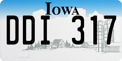 IA license plate DDI317