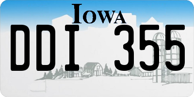 IA license plate DDI355