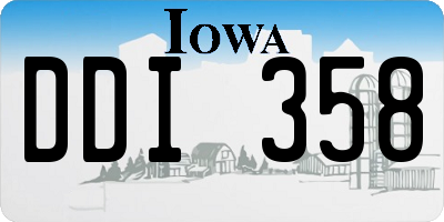 IA license plate DDI358