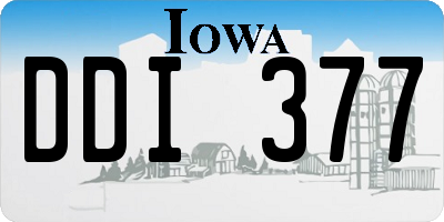 IA license plate DDI377
