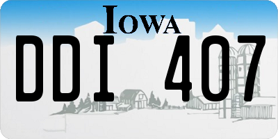 IA license plate DDI407