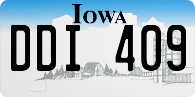 IA license plate DDI409