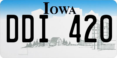 IA license plate DDI420