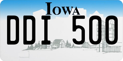IA license plate DDI500