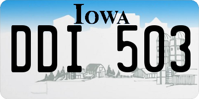 IA license plate DDI503