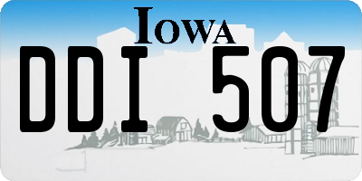 IA license plate DDI507