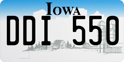 IA license plate DDI550
