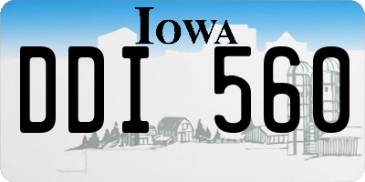 IA license plate DDI560