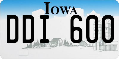 IA license plate DDI600