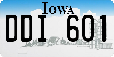 IA license plate DDI601