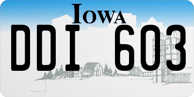 IA license plate DDI603