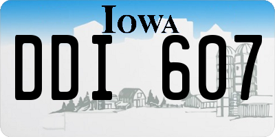 IA license plate DDI607