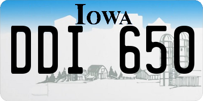 IA license plate DDI650